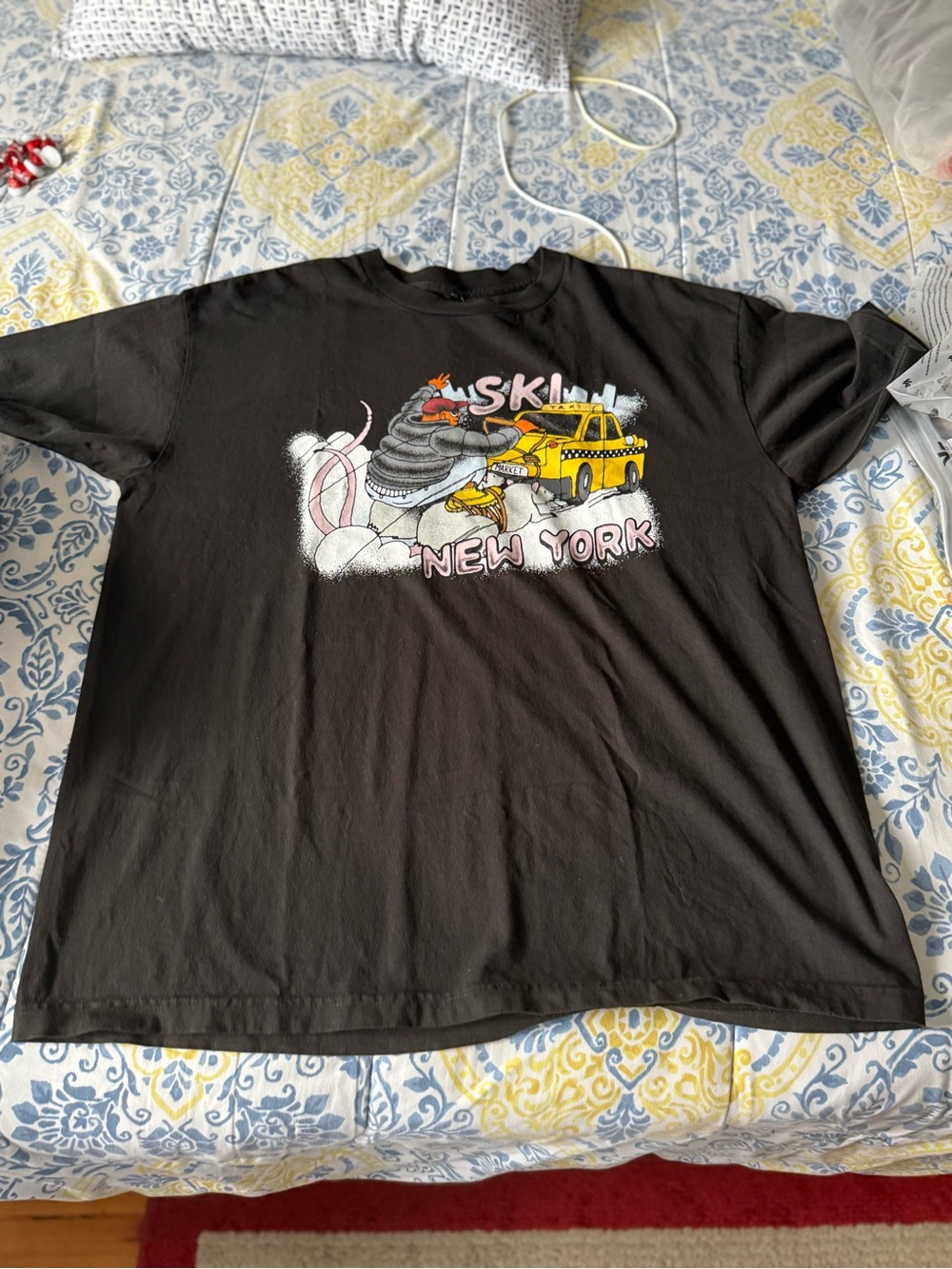 Market Studios Black Graphic Tee with New York Taxi Design